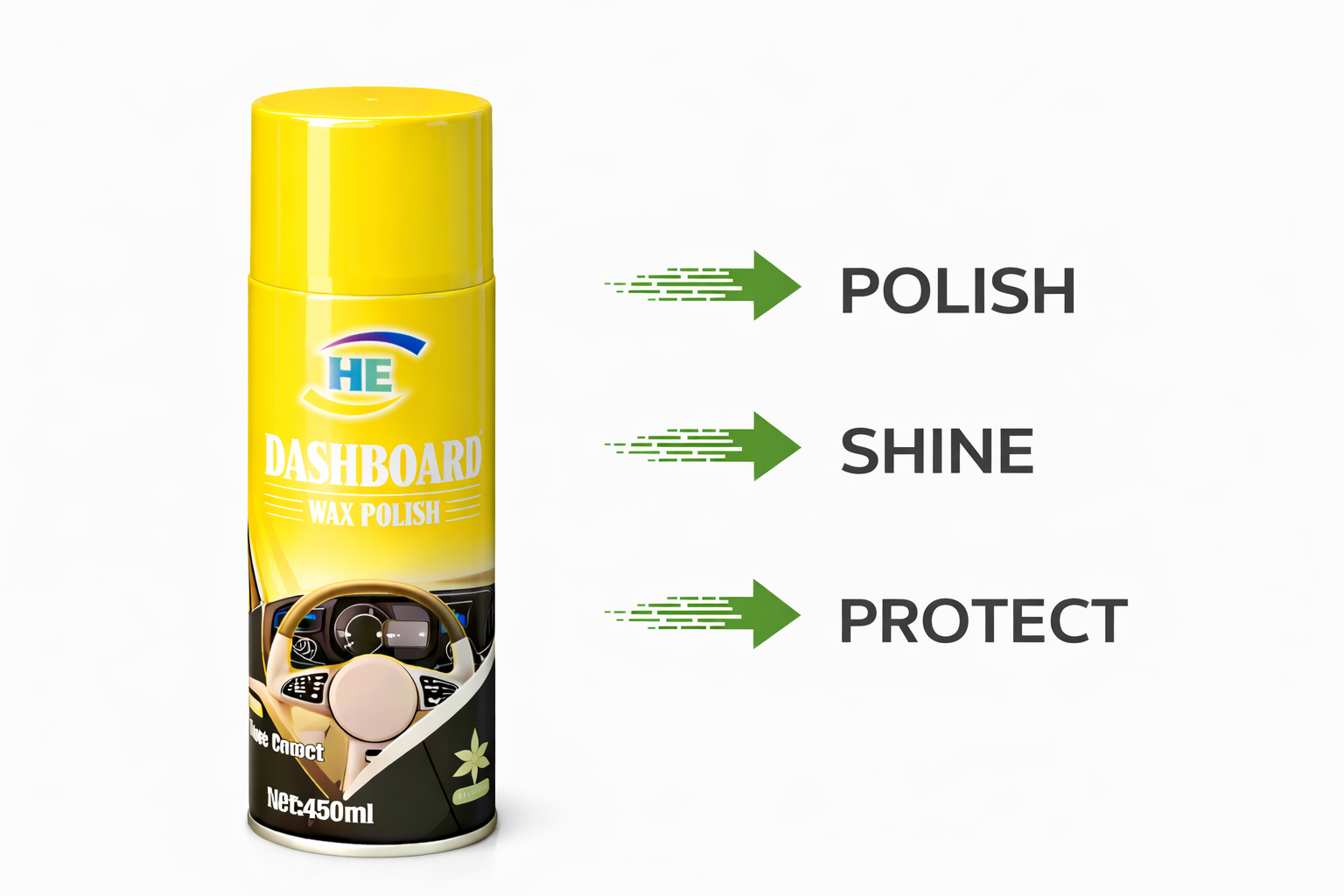 Car Dashboard Wax Polish Spray 450ml Dashboard Polish & Shiner Leather & Vinyl Cleaner Shine, Protect & Restore Car Interior Interior Detailer Spray