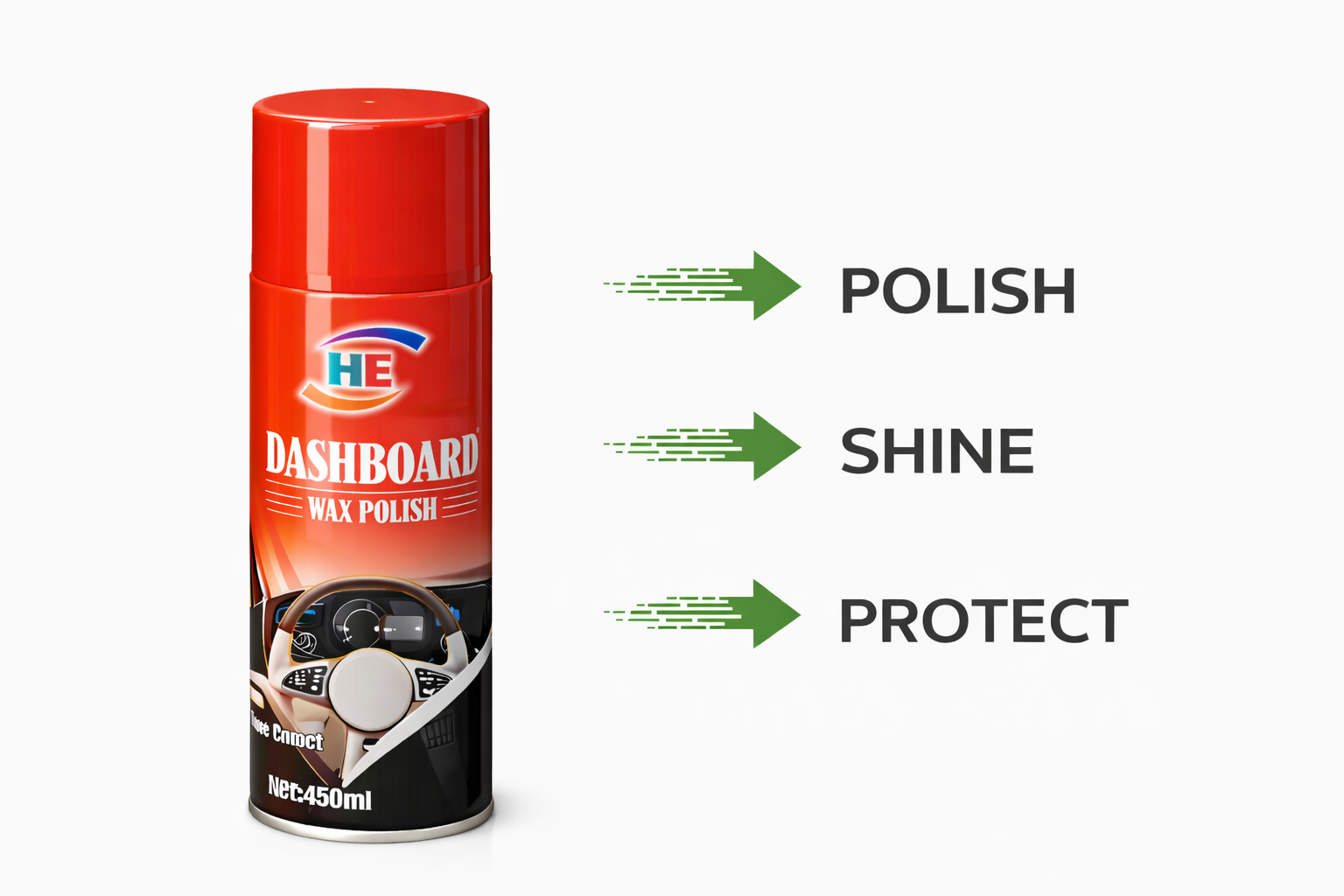 Car Dashboard Wax Polish Spray 450ml Dashboard Polish & Shiner Leather & Vinyl Cleaner Shine, Protect & Restore Car Interior Interior Detailer Spray