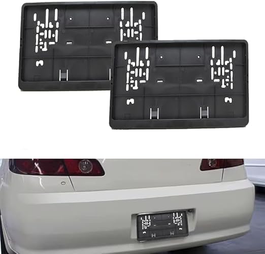 New Generation Car Number Plate Holder Frame Set Square & Rectangular License Plate Mount Bracket Durable Heavy-Duty Plastic Anti-Rust Plate Holder for Cars, Vans, SUVs, Trucks & Lorries.