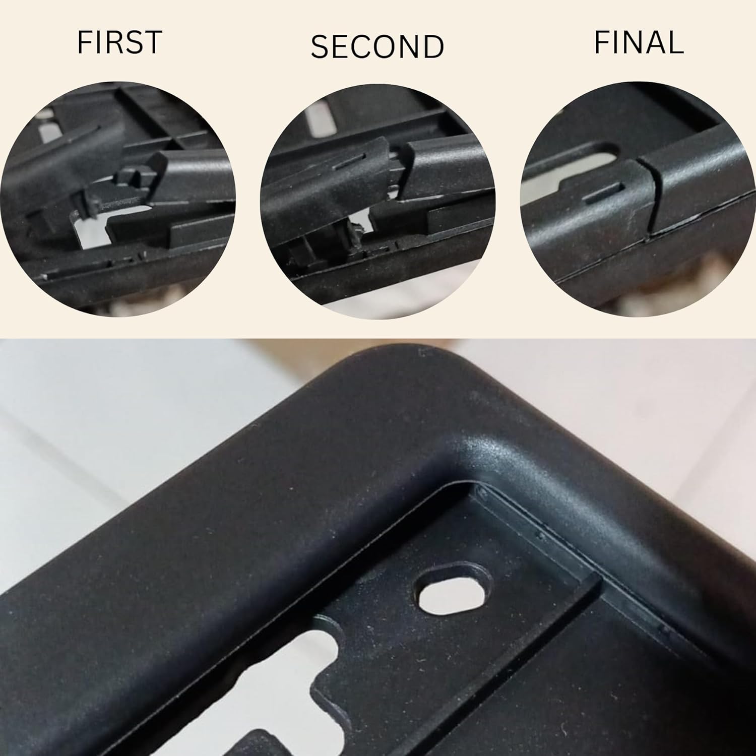 New Generation Car Number Plate Holder Frame Set Square & Rectangular License Plate Mount Bracket Durable Heavy-Duty Plastic Anti-Rust Plate Holder for Cars, Vans, SUVs, Trucks & Lorries.