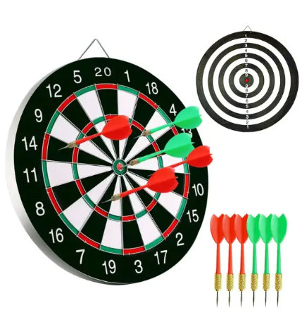 DART black friday offer Dart Board Game Set - 15'' Double Sided Usable Dartboard with FREE 6 Steel Tip Darts, Excellent Indoor & Outdoor Party Game