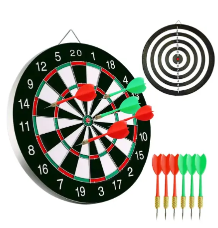 DART black friday offer Dart Board Game Set - 15'' Double Sided Usable Dartboard with FREE 6 Steel Tip Darts, Excellent Indoor & Outdoor Party Game