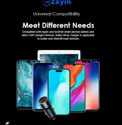 Oraimo 48W Dual Port Car Charger Oraimo Bullet 48 PD QC Fast Car Charger Oraimo Metal Body Car Charger Oraimo Car Adapter with Smart Charging Oraimo 48W Super Fast Charger for Cars