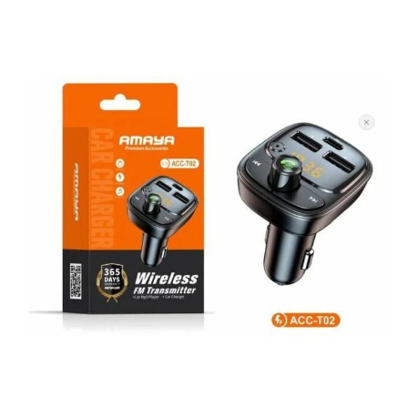 Amaya Handsfree Call Car Charger & Modulator, Wireless Bluetooth FM Transmitter Radio Receiver, Mp3 Audio Music Stereo Adapter,Dual USB Port Charger Compatible for All Smartphones