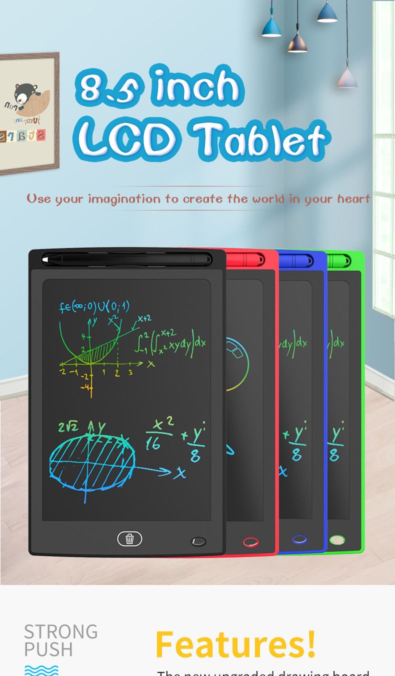 8.5-inch LCD writing tablet for children, painting and drawing board, electronic drawing board, writing board, LCD drawing board