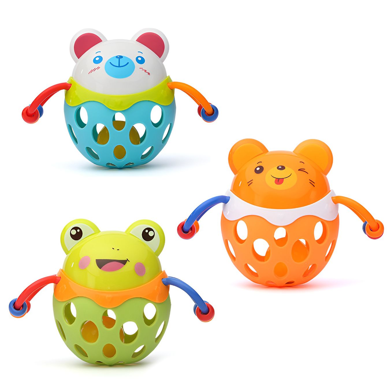 Teether Molar Toy (Boilable), Hand-Shaking Educational Toy, Manhattan Grasping Ball