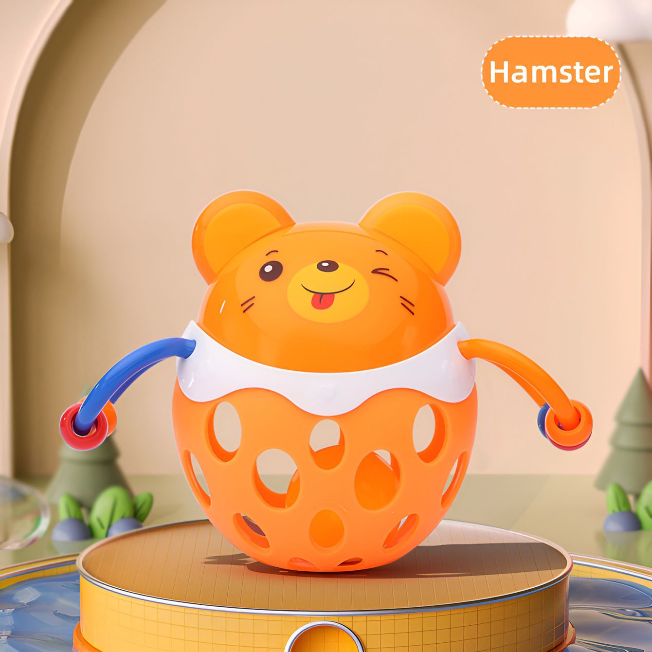 Teether Molar Toy (Boilable), Hand-Shaking Educational Toy, Manhattan Grasping Ball