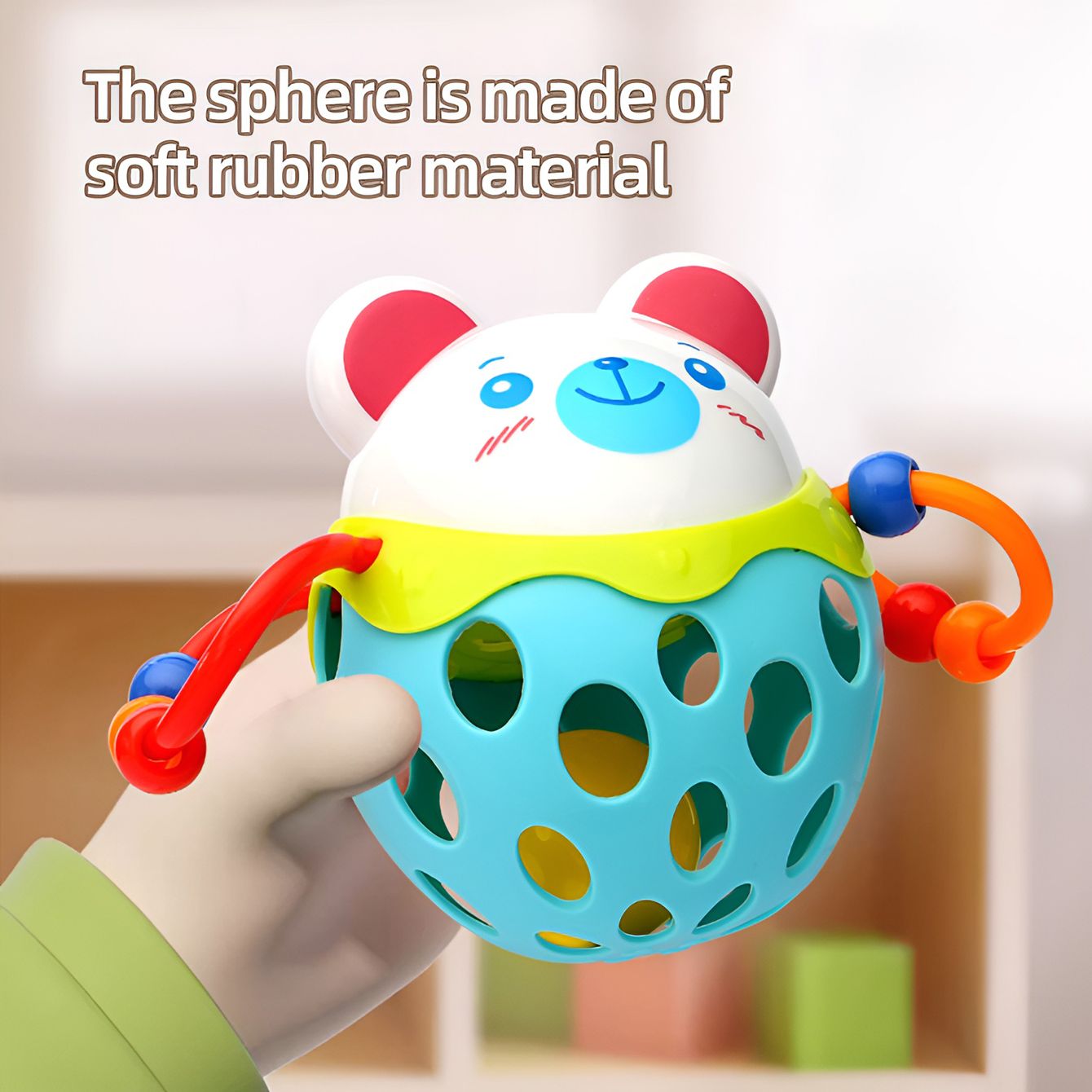 Teether Molar Toy (Boilable), Hand-Shaking Educational Toy, Manhattan Grasping Ball