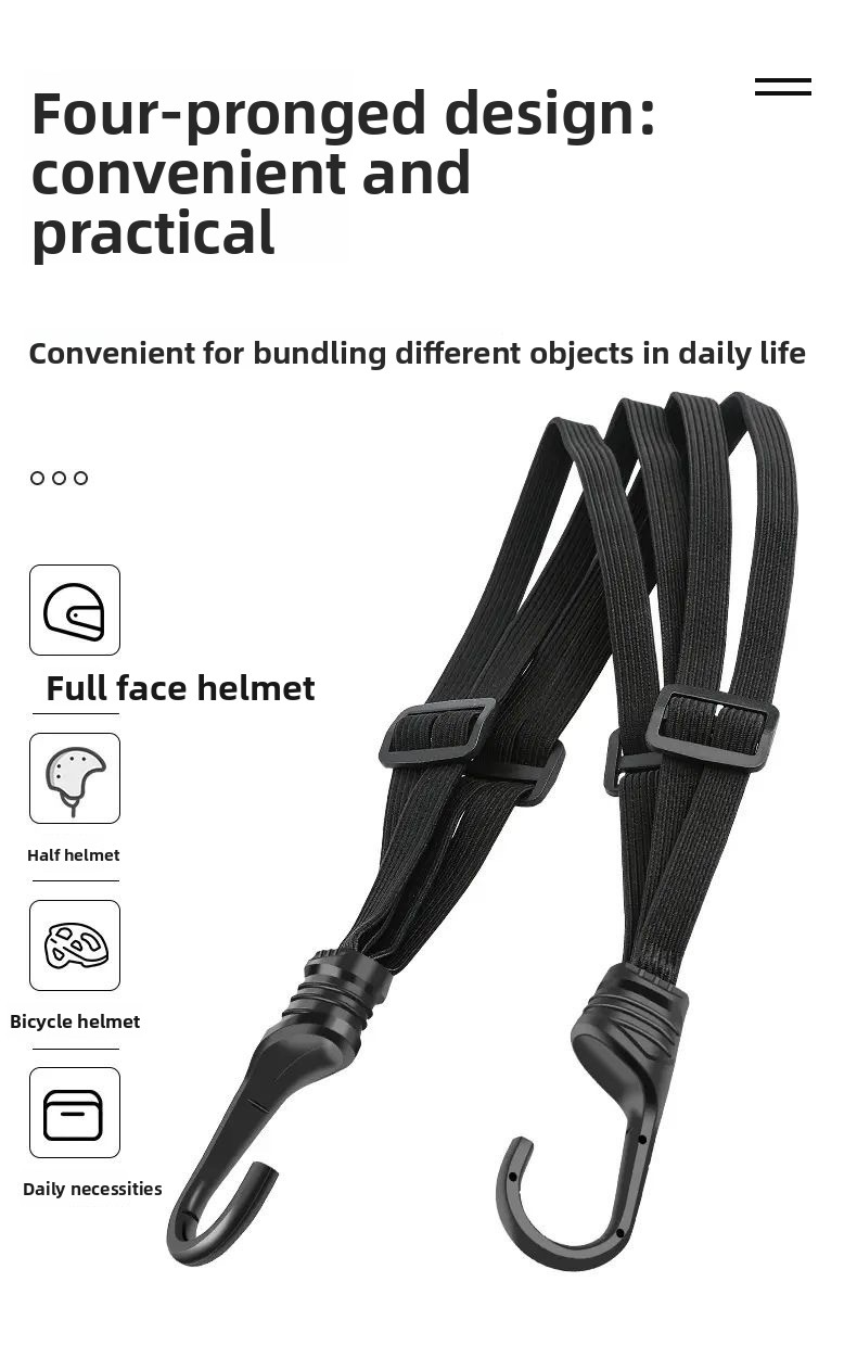Elastic Tie Down Straps for Motorcycles/Electric Bikes/Scooters - Multi - Use Luggage & Helmet Binding Bands, Heavy Duty Pet Supplies Compatible