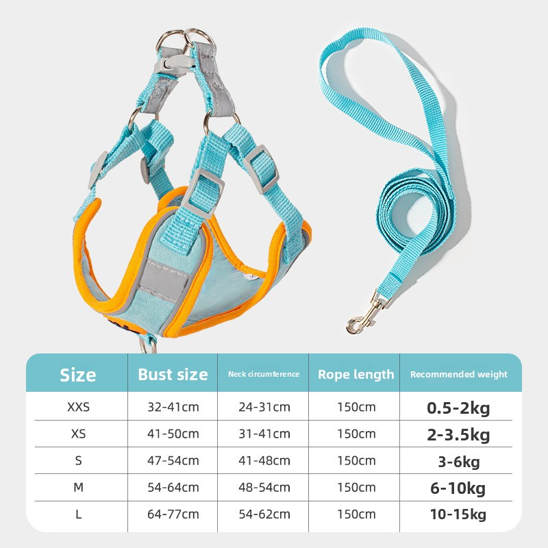 Pet Vest Harness & Leash Set for Small Dogs - Breathable High-Leg Design, Specially for Bichon Frise, Adjustable Dog Chest Strap for Walking on Kilimall
