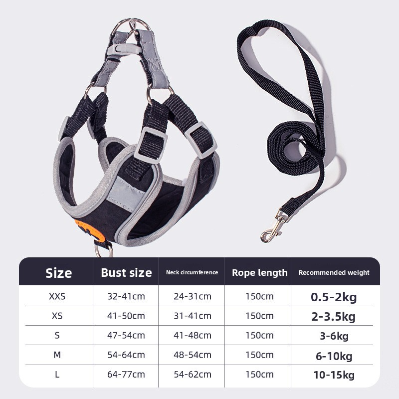 Pet Vest Harness & Leash Set for Small Dogs - Breathable High-Leg Design, Specially for Bichon Frise, Adjustable Dog Chest Strap for Walking on Kilimall