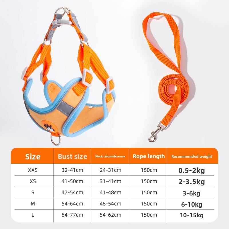 Pet Vest Harness & Leash Set for Small Dogs - Breathable High-Leg Design, Specially for Bichon Frise, Adjustable Dog Chest Strap for Walking on Kilimall