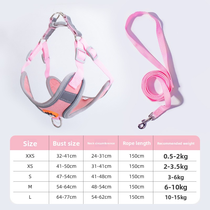 Pet Vest Harness & Leash Set for Small Dogs - Breathable High-Leg Design, Specially for Bichon Frise, Adjustable Dog Chest Strap for Walking on Kilimall