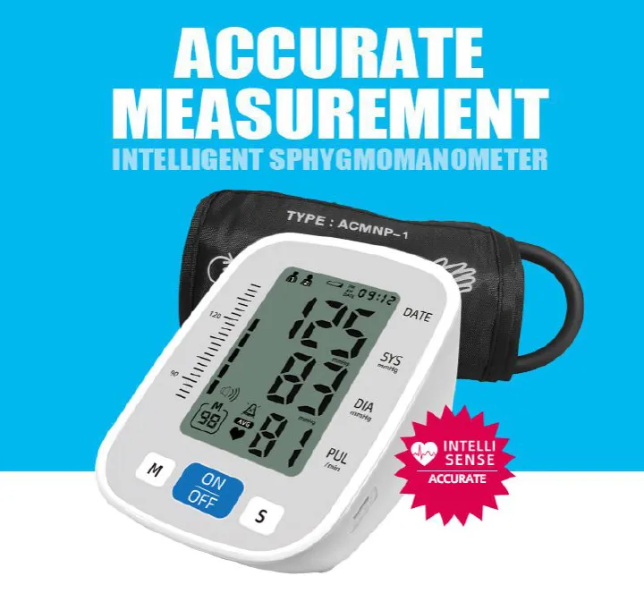 Portable Voice Blood Pressure Monitor LCD Digital Upper Arm Measurement Tool Medical Grade Accurate Measurement Home Fully Automatic Medical Equipment Heart Rate Pulse Monitor Sphygmomanometer