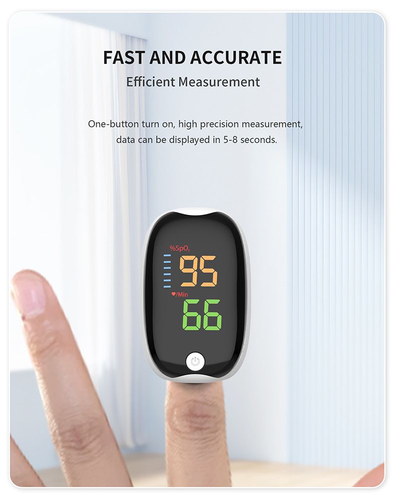 Finger Clip Oximeter Medical Grade Automatic Blood Oxygen Saturation Monitor for Heart Rate and Pulse Monitor LED LCD Display Fingertip Pulse Oximeter Medical Equipment