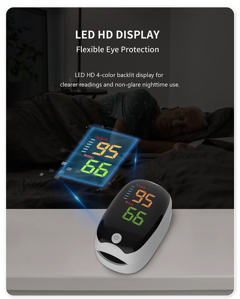 Finger Clip Oximeter Medical Grade Automatic Blood Oxygen Saturation Monitor for Heart Rate and Pulse Monitor LED LCD Display Fingertip Pulse Oximeter Medical Equipment