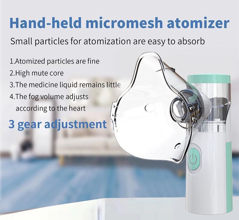 Medical Mesh Nebulizer Portable Handheld Ultrasonic Silent Automatic Nebulizer Silent Steam Nasal Humidifier Inhaler Tool For Baby Child Adult Children Cold Cough Asthma Medical Equipment