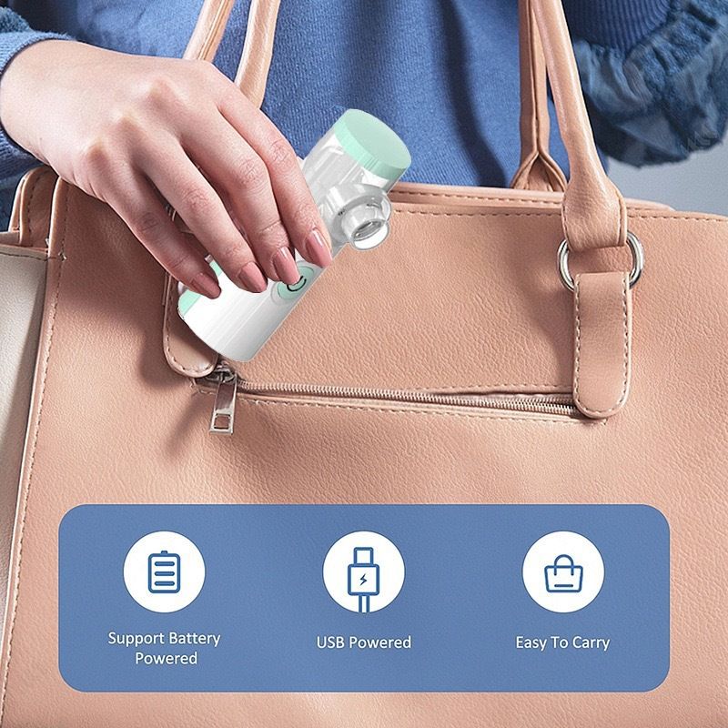 Medical Mesh Nebulizer Portable Handheld Ultrasonic Silent Automatic Nebulizer Silent Steam Nasal Humidifier Inhaler Tool For Baby Child Adult Children Cold Cough Asthma Medical Equipment