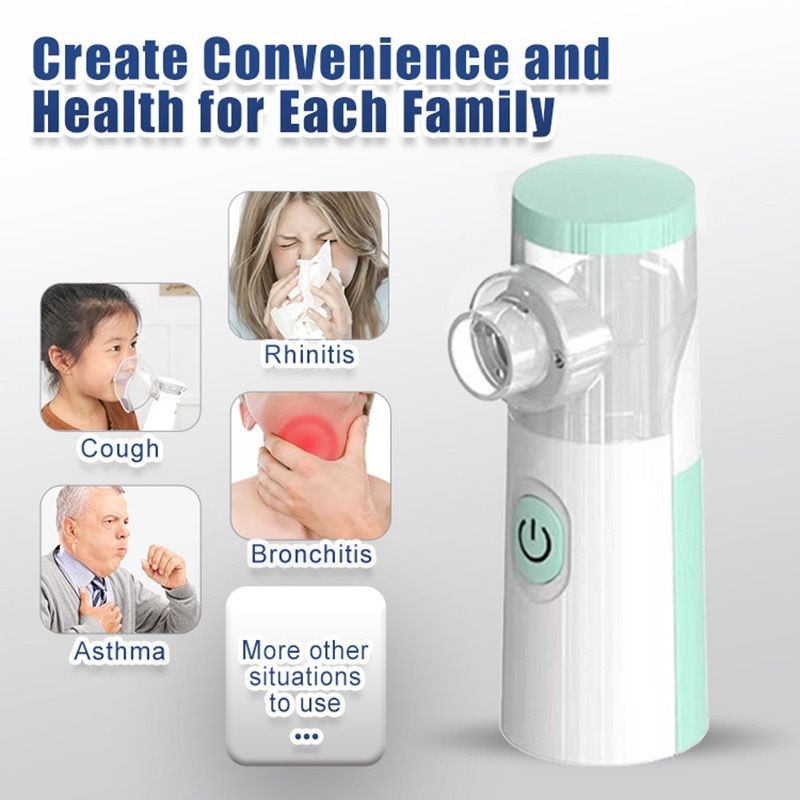 Medical Mesh Nebulizer Portable Handheld Ultrasonic Silent Automatic Nebulizer Silent Steam Nasal Humidifier Inhaler Tool For Baby Child Adult Children Cold Cough Asthma Medical Equipment
