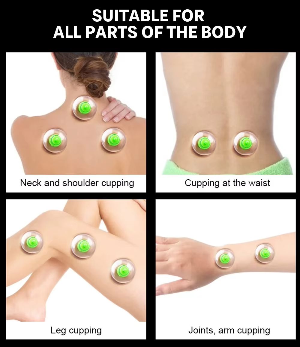 12Pcs Vacuum Cupping Sets with Pumping Gun Suction Cups Back Massage Body Cup Detox Anti Cellulite Cans Healthy Care Jars Health Care And Physical Therapy Massage Tools