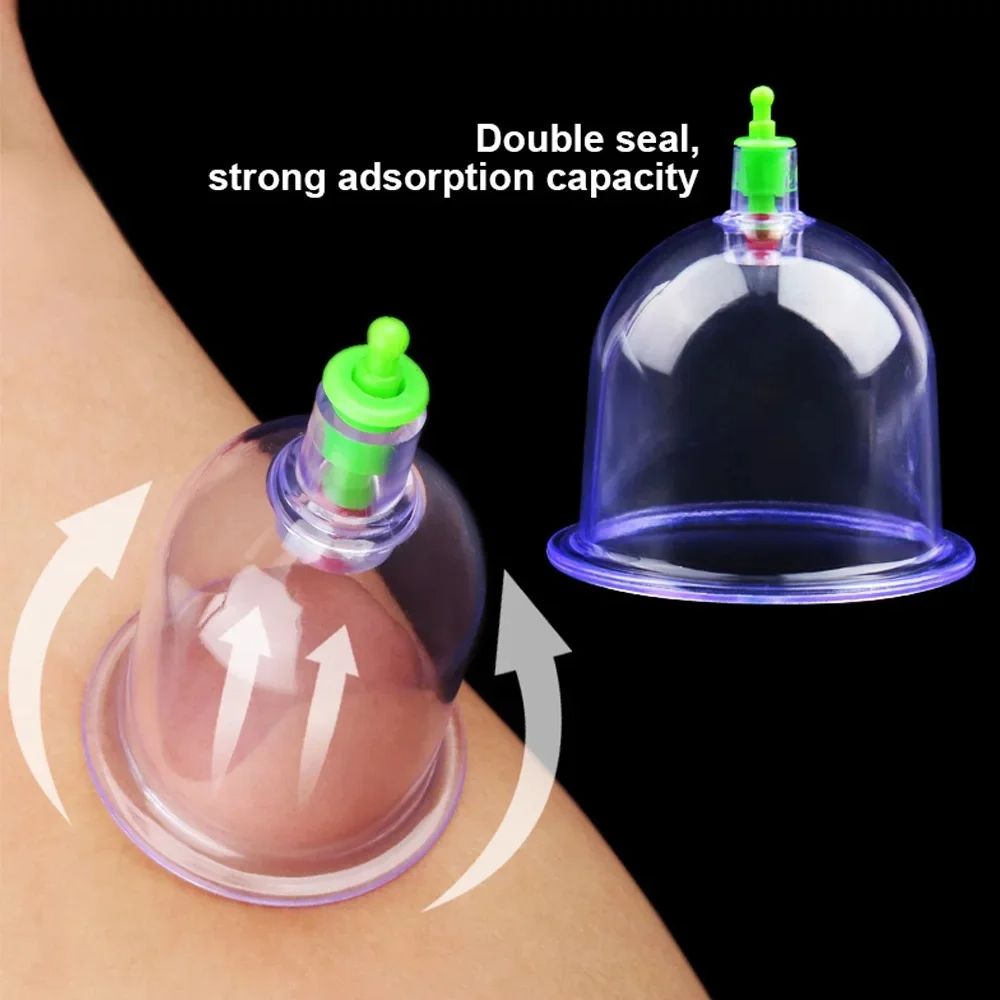 12Pcs Vacuum Cupping Sets with Pumping Gun Suction Cups Back Massage Body Cup Detox Anti Cellulite Cans Healthy Care Jars Health Care And Physical Therapy Massage Tools
