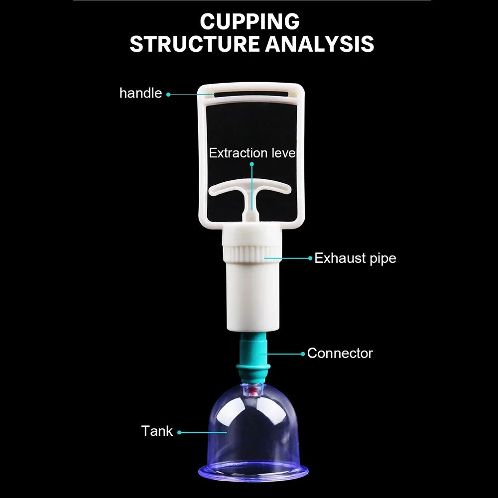 12Pcs Vacuum Cupping Sets with Pumping Gun Suction Cups Back Massage Body Cup Detox Anti Cellulite Cans Healthy Care Jars Health Care And Physical Therapy Massage Tools