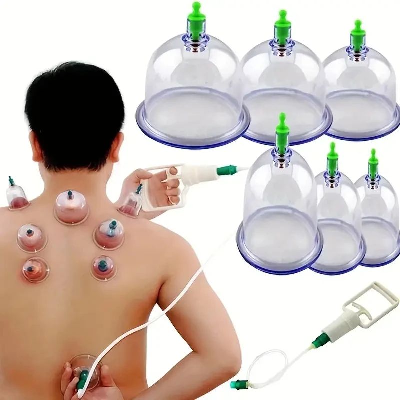 12Pcs Vacuum Cupping Sets with Pumping Gun Suction Cups Back Massage Body Cup Detox Anti Cellulite Cans Healthy Care Jars Health Care And Physical Therapy Massage Tools