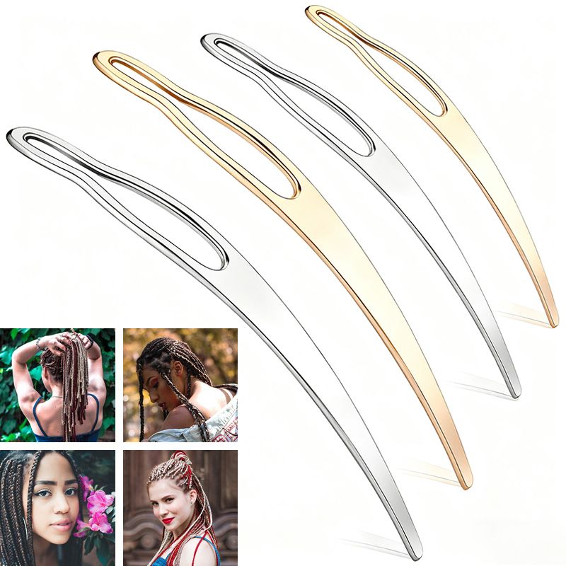 Curved Dreadlock Needle For Curl Hair Braids Crotchet Needle For Braid Sisterlocks Crochet  Hair Extensions Tools Dreadlocks interlocking needle