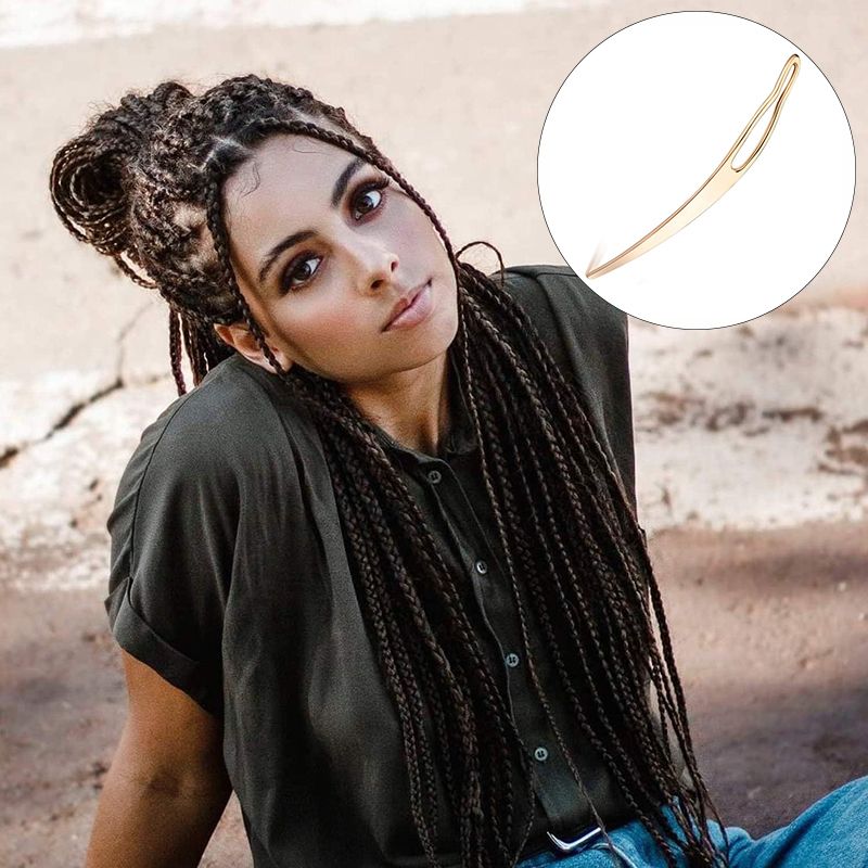 Curved Dreadlock Needle For Curl Hair Braids Crotchet Needle For Braid Sisterlocks Crochet  Hair Extensions Tools Dreadlocks interlocking needle