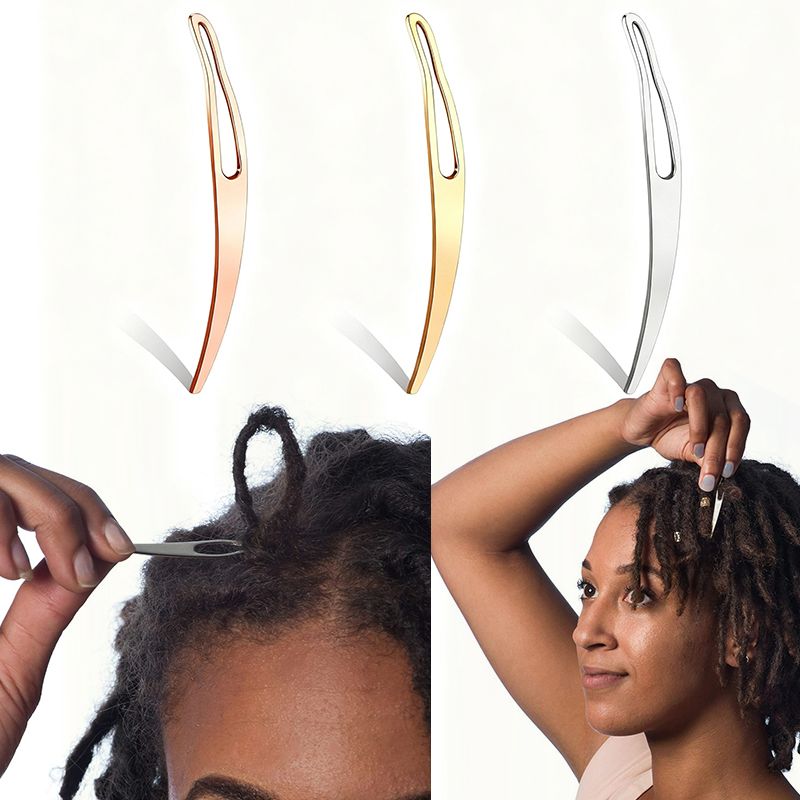 Curved Dreadlock Needle For Curl Hair Braids Crotchet Needle For Braid Sisterlocks Crochet  Hair Extensions Tools Dreadlocks interlocking needle