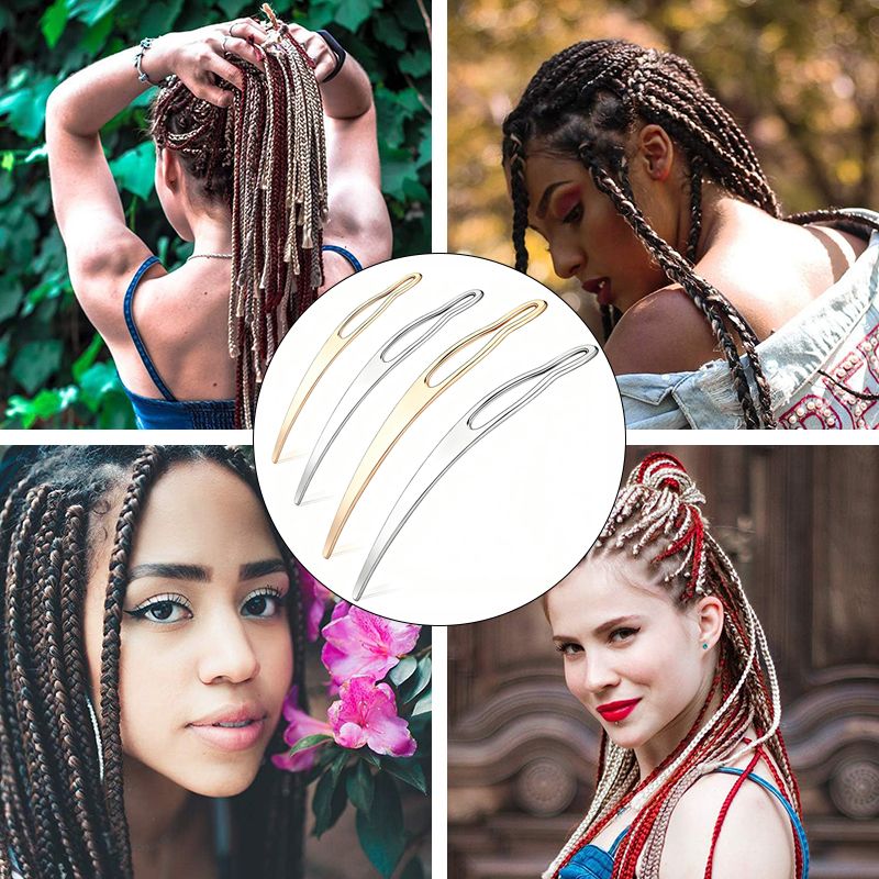 Curved Dreadlock Needle For Curl Hair Braids Crotchet Needle For Braid Sisterlocks Crochet  Hair Extensions Tools Dreadlocks interlocking needle
