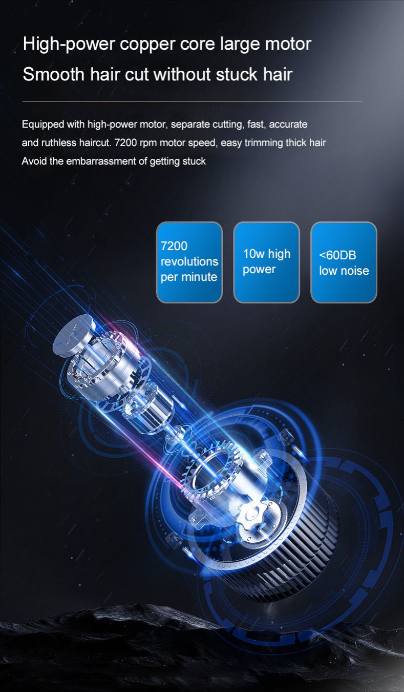 New Hair Trimmers High-quality Professional Men's Hair Clipper USB Electric Hair Clipper Rechargeable High-power Adjustable Oil Head Carved Bald Wigs Shaping Shaving Machine Hair Cutting Tools