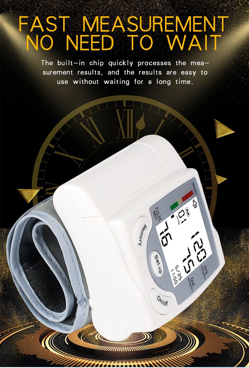 Blood Pressure Monitor Portable Upper Arm Blood Pressure Tester Fully Automatic Medical Digital High-precision Medical Equipment Heart Rate Pulse Monitor Blood Pressure Measuring Instrument