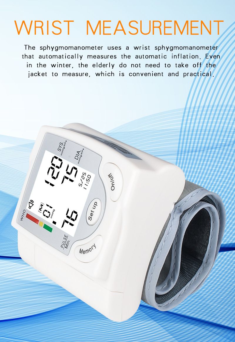 Blood Pressure Monitor Portable Upper Arm Blood Pressure Tester Fully Automatic Medical Digital High-precision Medical Equipment Heart Rate Pulse Monitor Blood Pressure Measuring Instrument