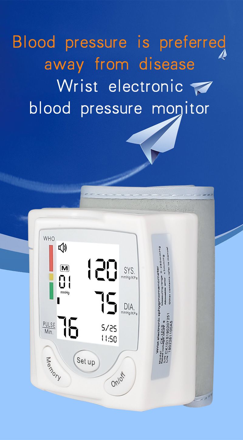 Blood Pressure Monitor Portable Upper Arm Blood Pressure Tester Fully Automatic Medical Digital High-precision Medical Equipment Heart Rate Pulse Monitor Blood Pressure Measuring Instrument