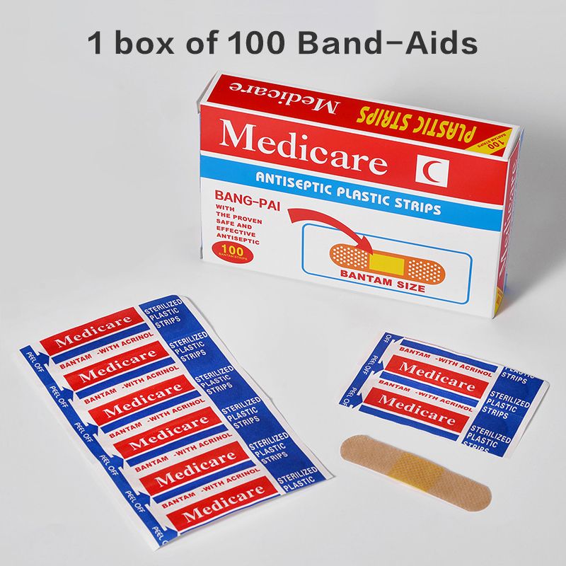First Aid 100Pcs Band-Aid Household Breathable Disposable Medical For Small Wound Protection Fix The Injection Needles Hemostatic And Anti-inflammato Bandage Medical Gauze Wound Hemostasis Sticker