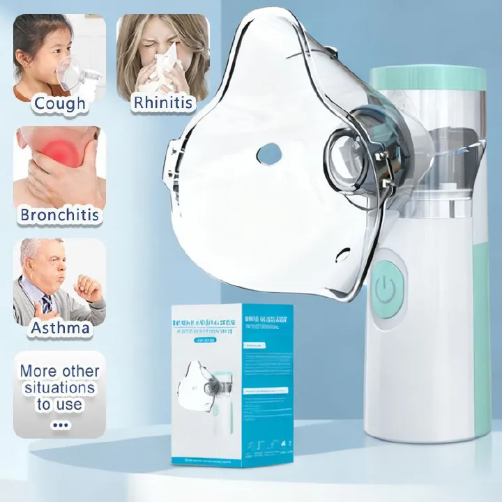 Medical Mesh Nebulizer Portable Handheld Ultrasonic Silent Automatic Nebulizer Silent Steam Nasal Humidifier Inhaler Tool For Baby Child Adult Children Cold Cough Asthma Medical Equipment