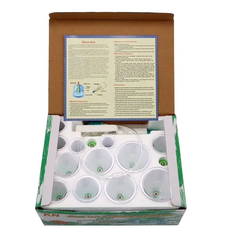 12Pcs Vacuum Cupping Sets with Pumping Gun Suction Cups Back Massage Body Cup Detox Anti Cellulite Cans Healthy Care Jars Health Care And Physical Therapy Massage Tools