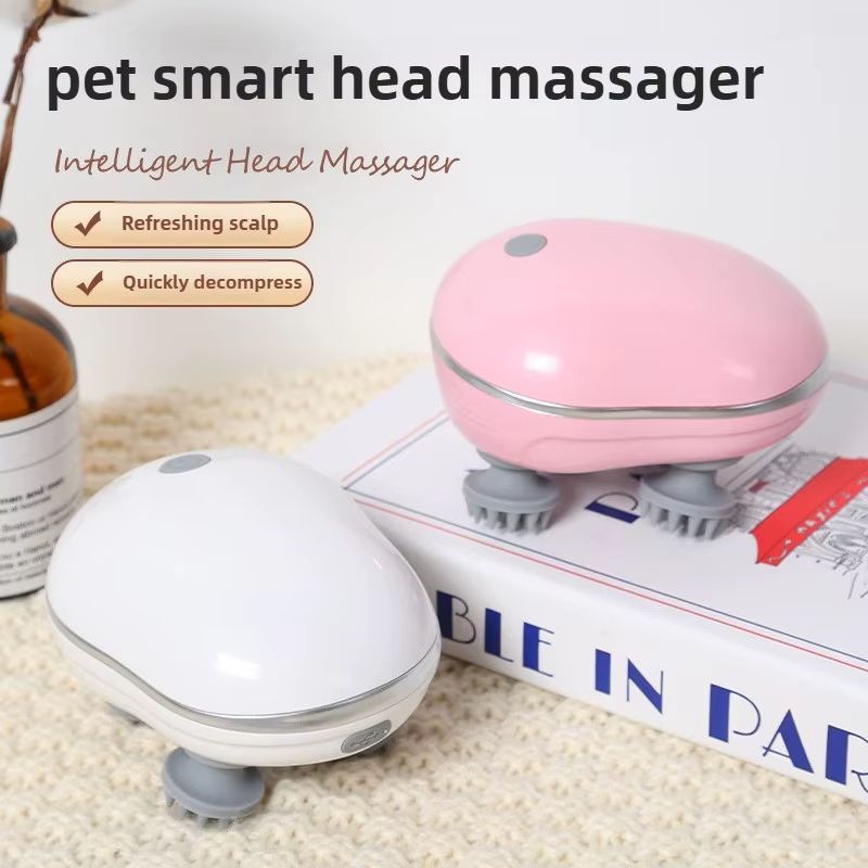 Deep Scalp Massager Head Cleaning Massager Cat Massager Health Care Relax Shoulder Neck Body Massage Kneading Vibrating Device Also Suitable for Pets Electric Massage Tool Washable and Portable