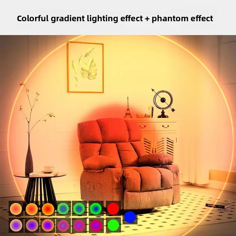 Smart RGB Gradient Night Light Magnetic Motion Sensor Rechargeable Wall Lamp LED Double-head Motion Sensor Light for Bedroom Bathroom Closet Garden Home Decor Cabinet Hallway Stair