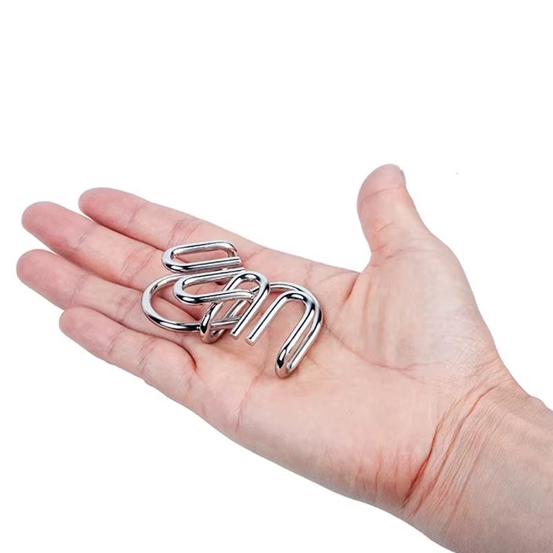8PCS Set Metal  Puzzle Brain Teaser IQ Test Disentanglemen Iron Link Unlock Interlock Game Adults Kids Educational Toys Building Toys Learning Education Games Puzzles