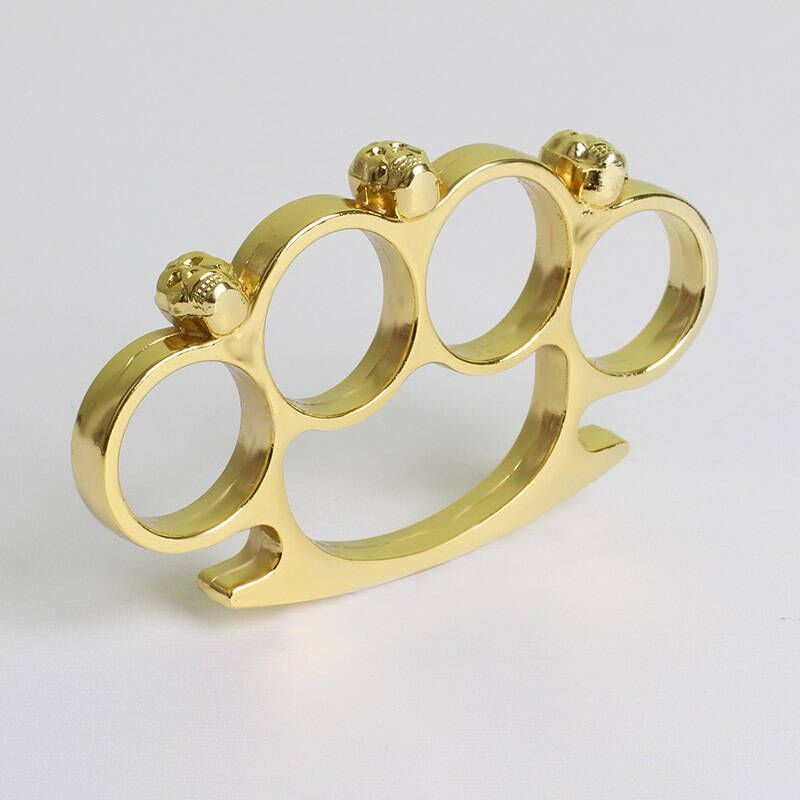 Four-finger Skull Finger Buckle Fist Buckle Legal Defense Equipment Hand Protection Boxing Gloves Outdoor Window Breaking Tool Handy For Self Defence Metallic And Toughf