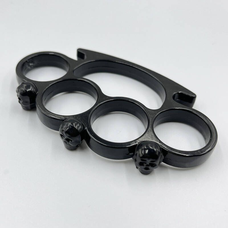 Four-finger Skull Finger Buckle Fist Buckle Legal Defense Equipment Hand Protection Boxing Gloves Outdoor Window Breaking Tool Handy For Self Defence Metallic And Toughf
