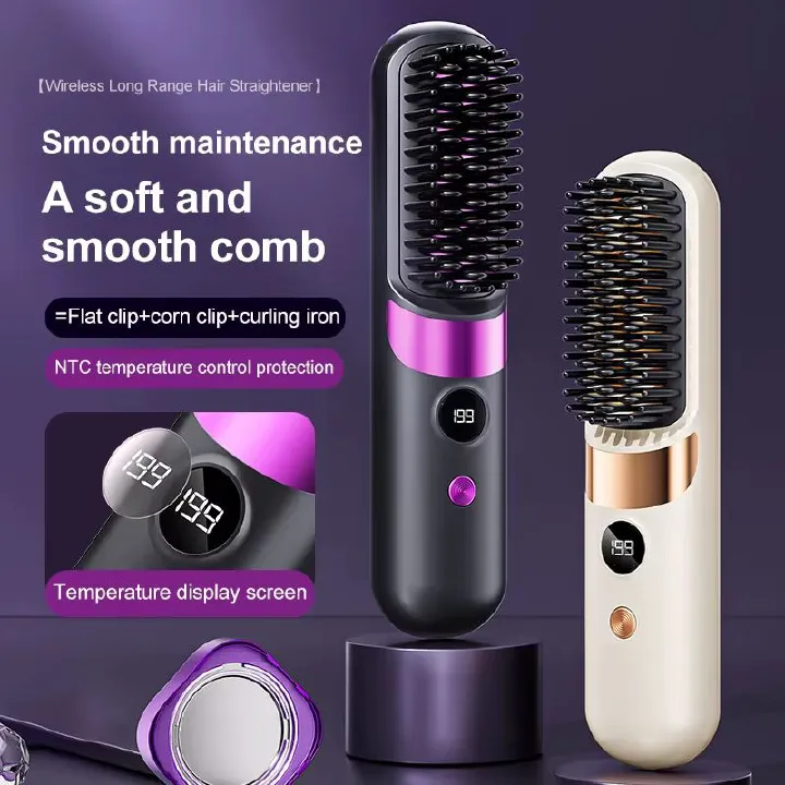 Wireless Electric Heated Hair Straightener 3-in-1 Electric Hair Straightener And Curling Iron Can Be Used to Create Bangs And Curls Personal Care Styling Tool