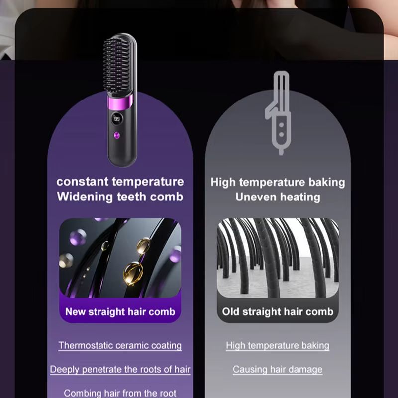 Wireless Electric Heated Hair Straightener 3-in-1 Electric Hair Straightener And Curling Iron Can Be Used to Create Bangs And Curls Personal Care Styling Tool