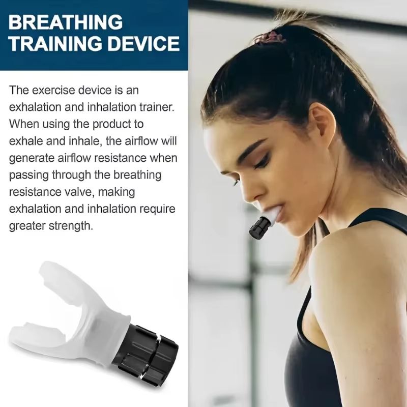 Portable Lung Breathing Exerciser Adjustable Resistance Respiratory Trainer for Fitness and Rehabilitation Lmprove Your Lung Capacity And Sleep Quality