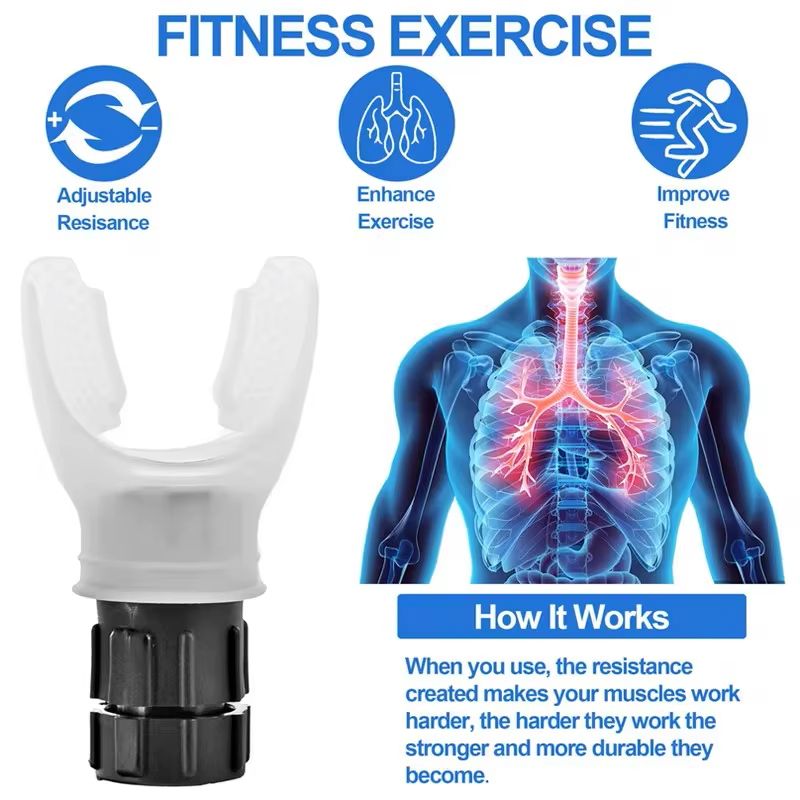 Portable Lung Breathing Exerciser Adjustable Resistance Respiratory Trainer for Fitness and Rehabilitation Lmprove Your Lung Capacity And Sleep Quality