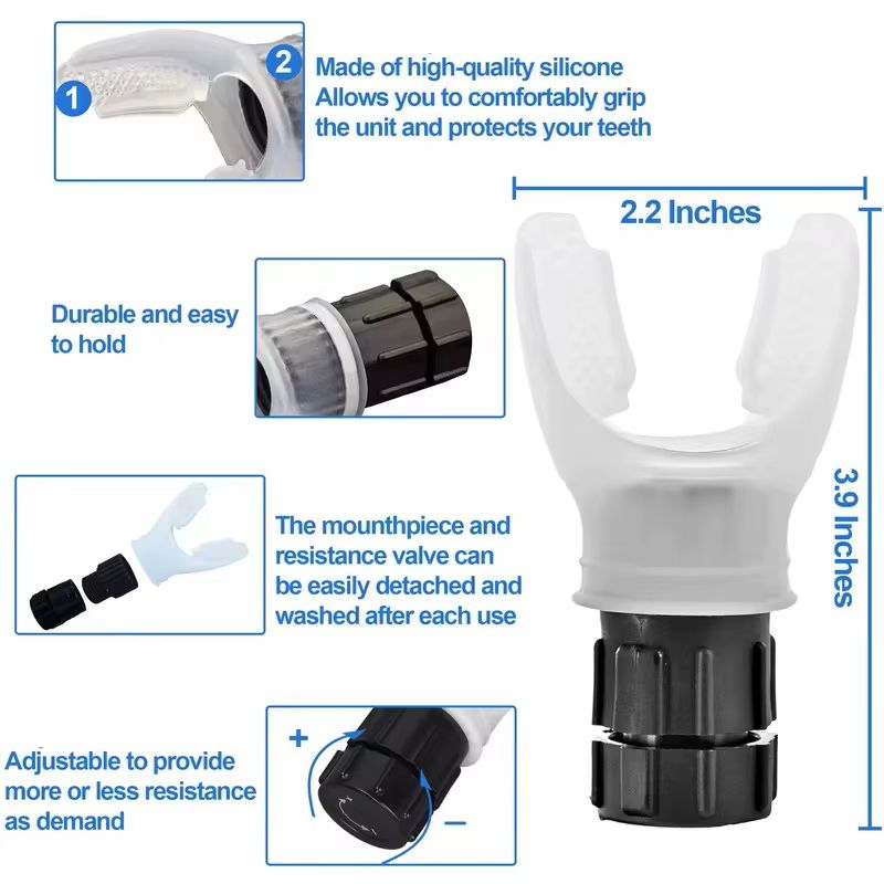 Portable Lung Breathing Exerciser Adjustable Resistance Respiratory Trainer for Fitness and Rehabilitation Lmprove Your Lung Capacity And Sleep Quality