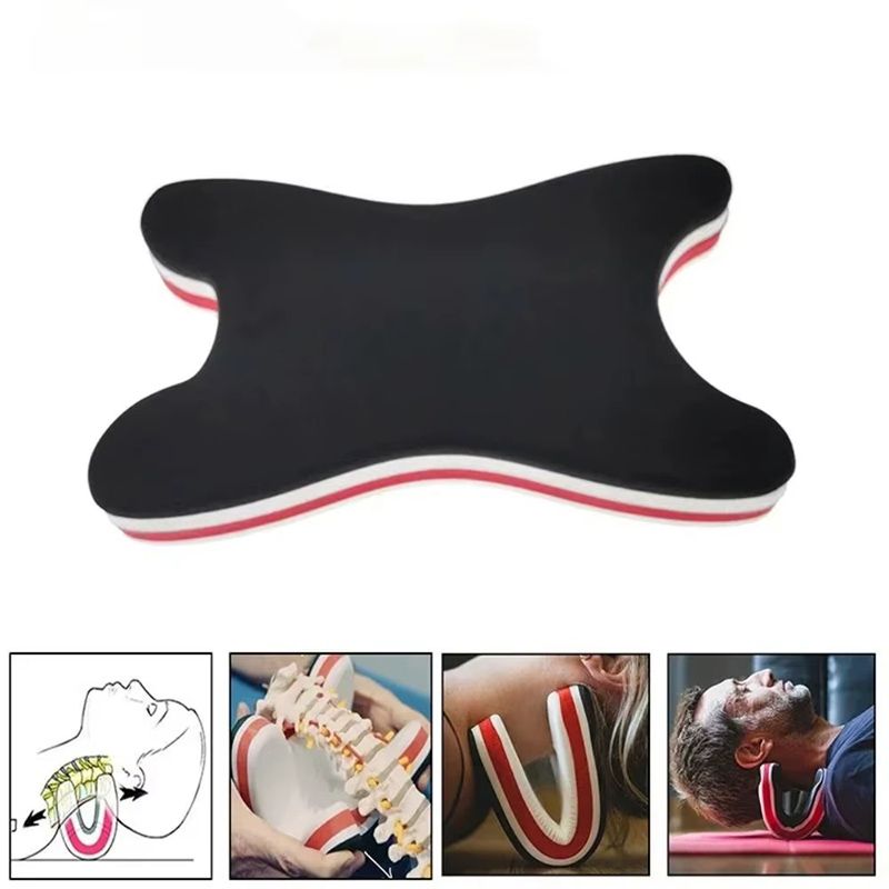 EVA Foam Formed U-shaped Neck Pillow Cervical Spine Stretching Massage Traction Corrector Relaxing Massager Relieves Neck Pain Promotes Blood Circulation Suitable For Home Travel Yoga