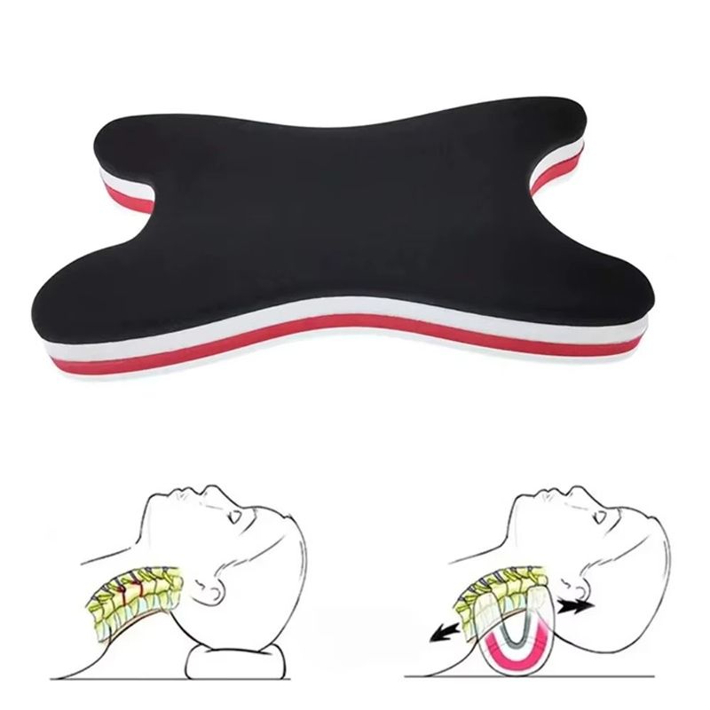 EVA Foam Formed U-shaped Neck Pillow Cervical Spine Stretching Massage Traction Corrector Relaxing Massager Relieves Neck Pain Promotes Blood Circulation Suitable For Home Travel Yoga